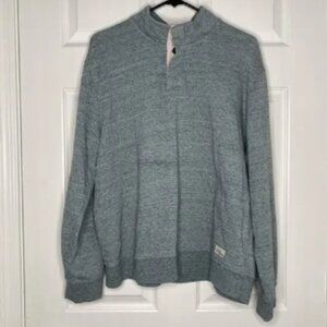 SKECHERS Mens Sweatshirt Henley Pullover Mock Neck Sweater Top Blue Size XL
